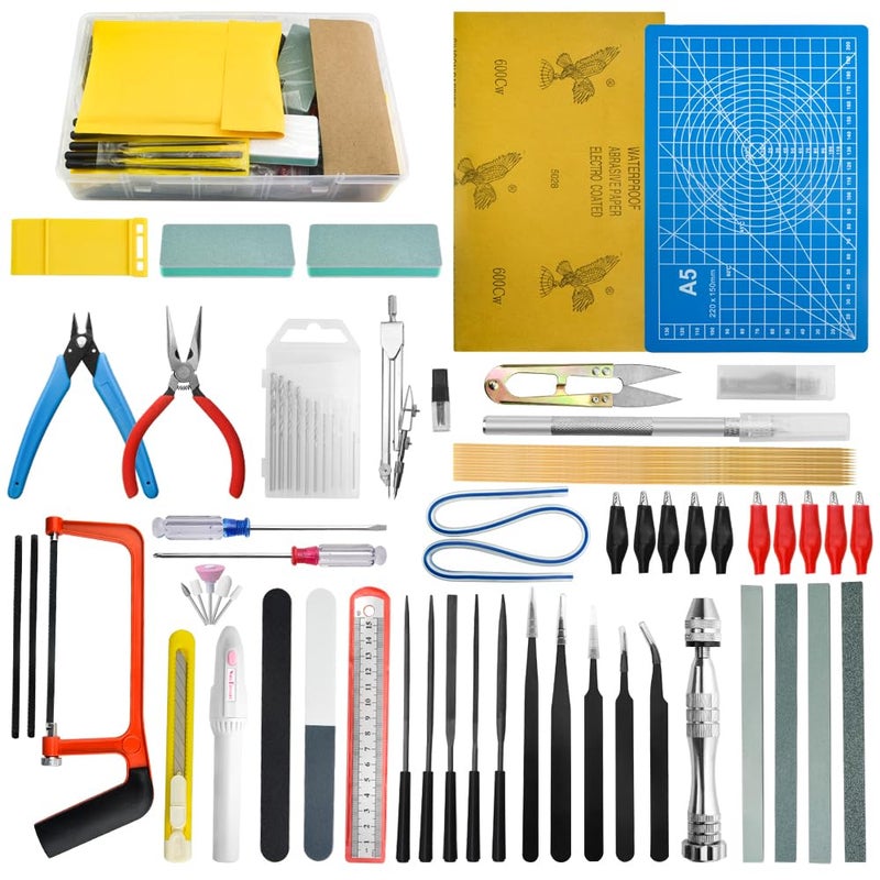 Bigstone 85 PCS Model Tools Kit Hobby Building Tool Craft Set Modeler Basic DIY Tools for Cars, Airplanes, Buildings, Robots Gundam Plastic Models Building Repairing and Fixing - Image 1
